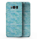 Blue Textured Triangle Pattern - Samsung Galaxy S8 Full-Body Skin Kit