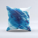 Blue Transending Squares ink-Fuzed Decorative Throw Pillow