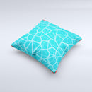 Blue Translucent Outlined Pentagons Ink-Fuzed Decorative Throw Pillow
