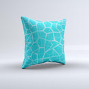 Blue Translucent Outlined Pentagons Ink-Fuzed Decorative Throw Pillow
