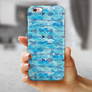 Blue Tribal Arrow Pattern iPhone 6/6s or 6/6s Plus 2-Piece Hybrid INK-Fuzed Case
