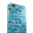 Blue Tribal Arrow Pattern iPhone 6/6s or 6/6s Plus 2-Piece Hybrid INK-Fuzed Case