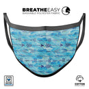 Blue Tribal Arrow Pattern - Made in USA Mouth Cover Unisex Anti-Dust Cotton Blend Reusable & Washable Face Mask with Adjustable Sizing for Adult or Child