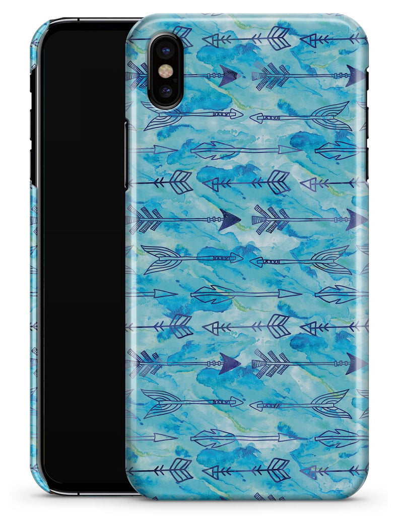 Blue Tribal Arrow Pattern - iPhone X Clipit Case