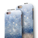 Blue Unfocused Silver Sparkle iPhone 6/6s or 6/6s Plus 2-Piece Hybrid INK-Fuzed Case