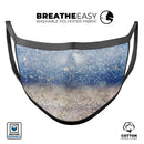Blue Unfocused Silver Sparkle - Made in USA Mouth Cover Unisex Anti-Dust Cotton Blend Reusable & Washable Face Mask with Adjustable Sizing for Adult or Child