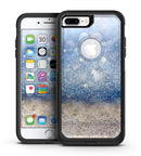 Blue Watercolor and Gold Glitter Diagonal Stripes - iPhone 7 or 7 Plus Commuter Case Skin Kit