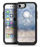 Blue Watercolor and Gold Glitter Diagonal Stripes - iPhone 7 or 7 Plus Commuter Case Skin Kit