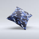 Blue Vector Camo Ink-Fuzed Decorative Throw Pillow
