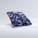 Blue Vector Camo Ink-Fuzed Decorative Throw Pillow