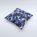 Blue Vector Camo Ink-Fuzed Decorative Throw Pillow