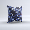 Blue Vector Camo Ink-Fuzed Decorative Throw Pillow