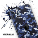 Blue Vector Camo  - Protective Skin Wrap & Decal – Compatible with iPhone SE to iPhone 17 Pro Max (All Models)