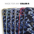 Blue Vector Camo  - Protective Skin Wrap & Decal – Compatible with iPhone SE to iPhone 17 Pro Max (All Models)