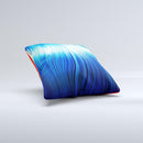 Blue Vector Swirly HD Strands Ink-Fuzed Decorative Throw Pillow