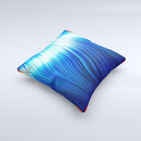 Blue Vector Swirly HD Strands Ink-Fuzed Decorative Throw Pillow