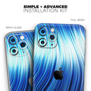 Blue Vector Swirly HD Strands  - Protective Skin Wrap & Decal – Compatible with iPhone SE to iPhone 17 Pro Max (All Models)