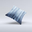 Blue Washed WoodGrain Ink-Fuzed Decorative Throw Pillow