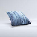Blue Washed WoodGrain Ink-Fuzed Decorative Throw Pillow