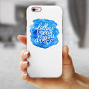 Blue WaterColor Follow Your Dreams iPhone 6/6s or 6/6s Plus 2-Piece Hybrid INK-Fuzed Case