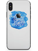 Blue WaterColor Follow Your Dreams - iPhone X Skin-Kit
