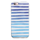Blue WaterColor Ombre Stripes iPhone 6/6s or 6/6s Plus 2-Piece Hybrid INK-Fuzed Case