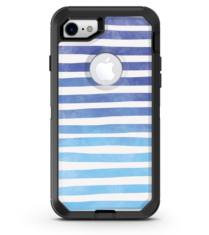 Blue WaterColor Ombre Stripes 2 - iPhone 7 or 8 OtterBox Case & Skin Kits