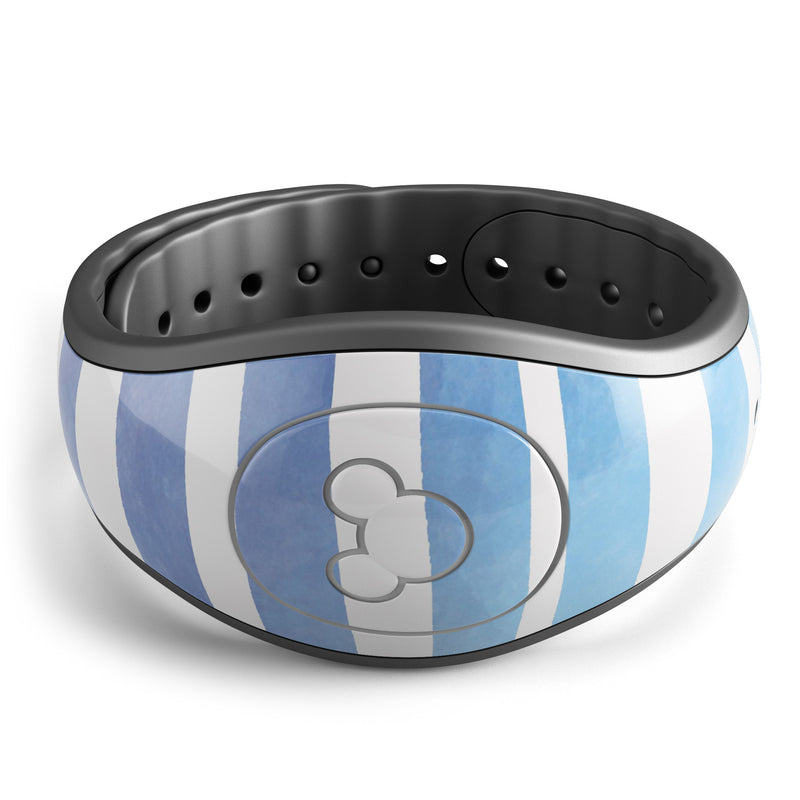 Blue WaterColor Ombre Stripes - Decal Skin Wrap Kit for the Disney Magic Band
