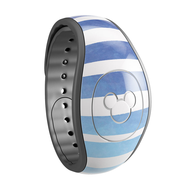 Blue WaterColor Ombre Stripes - Decal Skin Wrap Kit for the Disney Magic Band