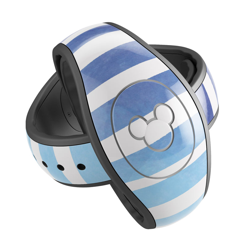 Blue WaterColor Ombre Stripes - Decal Skin Wrap Kit for the Disney Magic Band