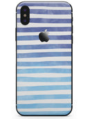 Blue WaterColor Ombre Stripes - iPhone X Skin-Kit