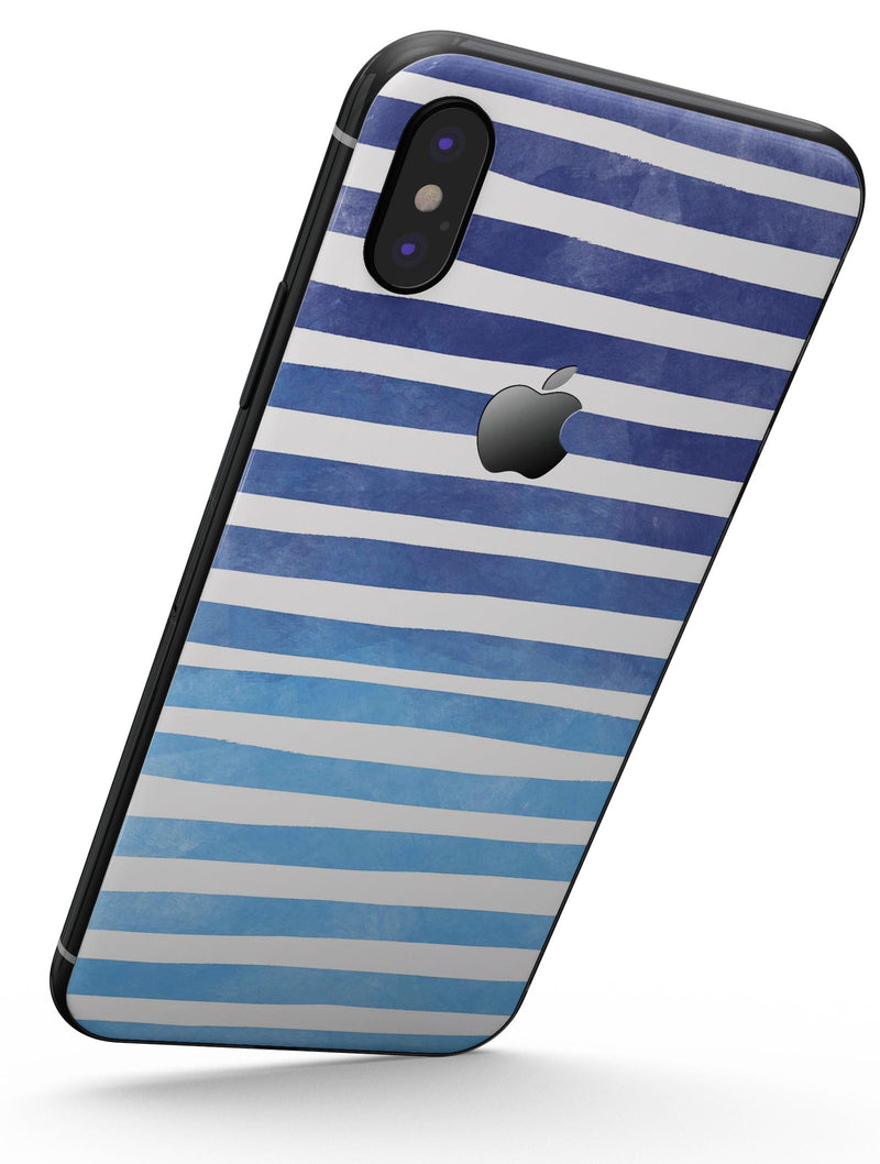 Blue WaterColor Ombre Stripes - iPhone X Skin-Kit