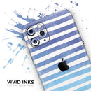 Blue WaterColor Ombre Stripes - Vinyl Skin Wrap for iPhone 17 Pro Max, 17 Pro, 17 Air, 17, 16 & All Models — Soft Matte or Ultra Gloss
