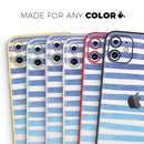 Blue WaterColor Ombre Stripes - Vinyl Skin Wrap for iPhone 17 Pro Max, 17 Pro, 17 Air, 17, 16 & All Models — Soft Matte or Ultra Gloss