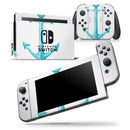 Blue Watercolor Anchor - Skin Wrap Decal for Nintendo Switch Lite Console & Dock - 3DS XL - 2DS - Pro - DSi - Wii - Joy-Con Gaming Controller