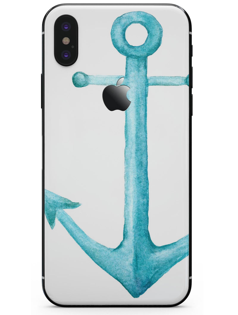 Blue Watercolor Anchor - iPhone X Skin-Kit