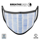 Blue Watercolor Brush Strokes - Made in USA Mouth Cover Unisex Anti-Dust Cotton Blend Reusable & Washable Face Mask with Adjustable Sizing for Adult or Child