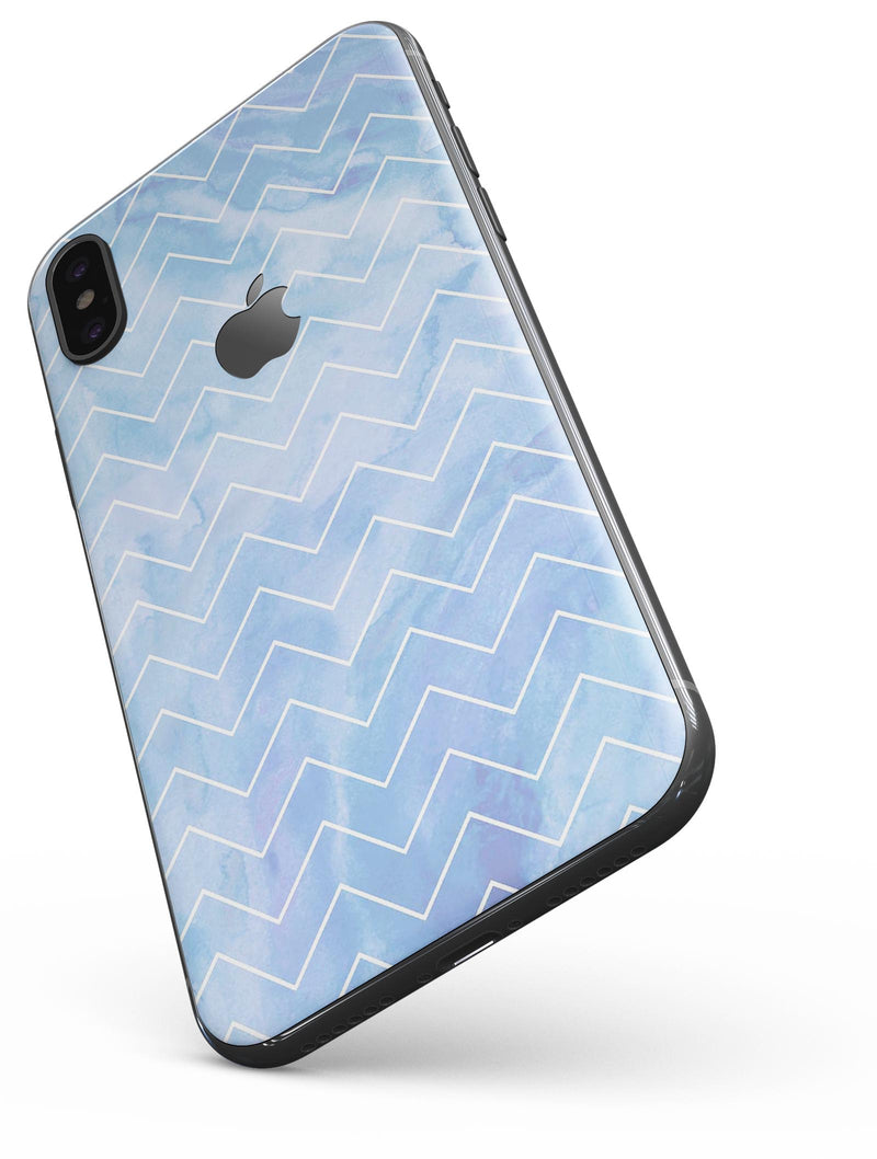 Blue Watercolor Chevron - iPhone X Skin-Kit