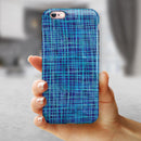 Blue Watercolor Cross Hatch iPhone 6/6s or 6/6s Plus 2-Piece Hybrid INK-Fuzed Case