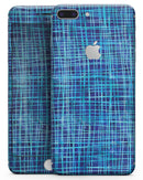 Blue Watercolor Cross Hatch - Skin-kit for the iPhone 8 or 8 Plus