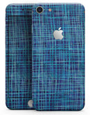 Blue Watercolor Cross Hatch - Skin-kit for the iPhone 8 or 8 Plus