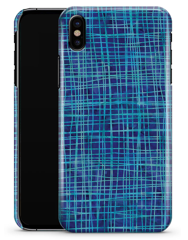 Blue Watercolor Cross Hatch - iPhone X Clipit Case