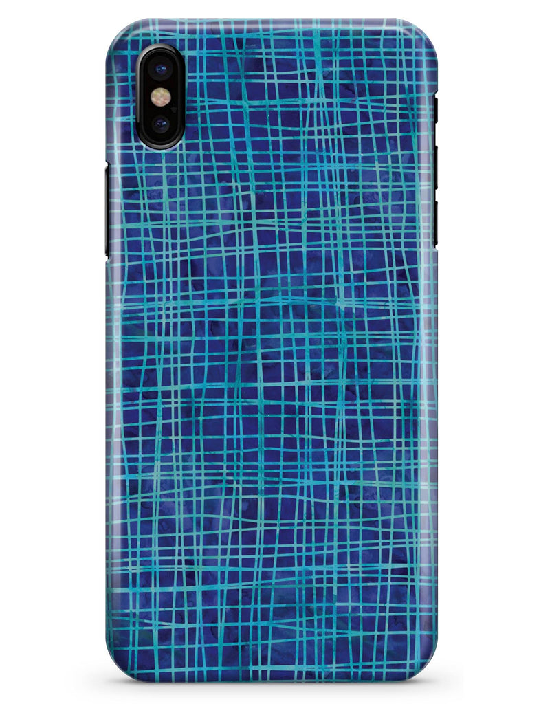 Blue Watercolor Cross Hatch - iPhone X Clipit Case
