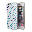 Blue Watercolor Dots over White iPhone 6/6s or 6/6s Plus 2-Piece Hybrid INK-Fuzed Case