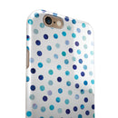 Blue Watercolor Dots over White iPhone 6/6s or 6/6s Plus 2-Piece Hybrid INK-Fuzed Case