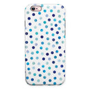 Blue Watercolor Dots over White iPhone 6/6s or 6/6s Plus 2-Piece Hybrid INK-Fuzed Case
