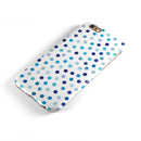 Blue Watercolor Dots over White iPhone 6/6s or 6/6s Plus 2-Piece Hybrid INK-Fuzed Case