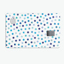 Blue Watercolor Dots over White - Premium Protective Decal Skin-Kit for the Apple Credit Card