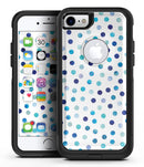 Blue Watercolor Dots over White - iPhone 7 or 8 OtterBox Case & Skin Kits