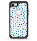 Blue Watercolor Dots over White - iPhone 7 or 8 OtterBox Case & Skin Kits